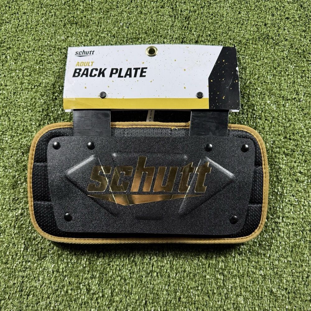 Schutt Varsity  Black And Gold Chrome Football Back Plate Adult  NWT